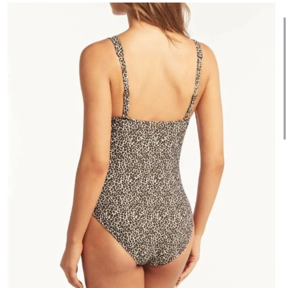 3 for $30 | NWOT SEA LEVEL SWIM Australia Wild Cat Lace Up One Piece Swimsuit - Picture 8 of 15